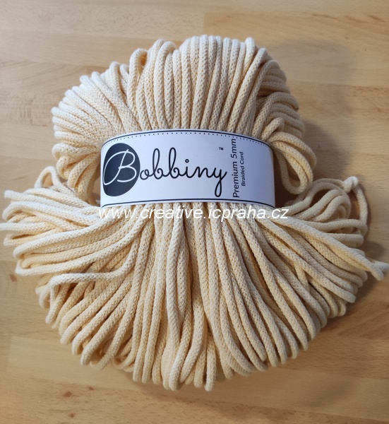 Bobbiny šňůry Premium 100m/5mm - Butter Yellow